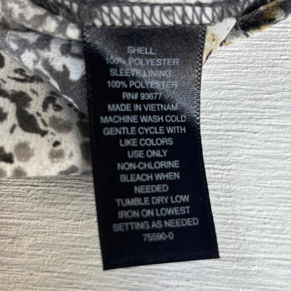 Worthington Snake Print Blouse Shirt Womens PM Medium New Petite Gray Black - Picture 7 of 9